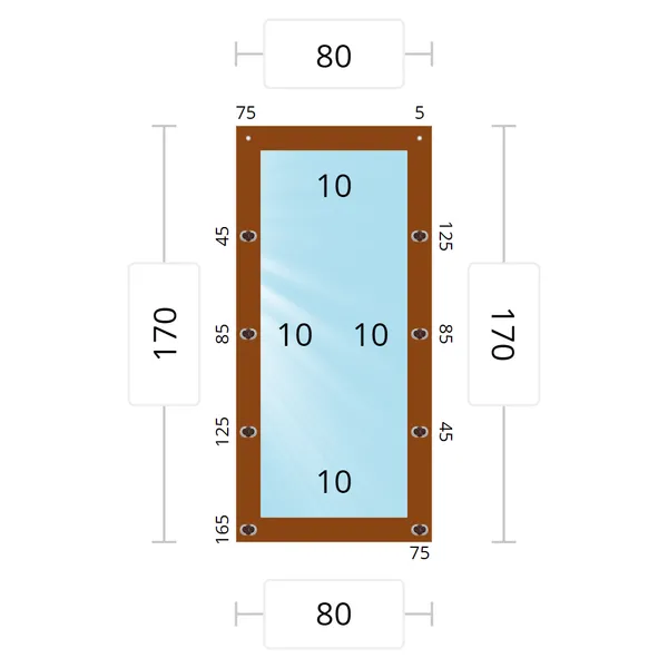 Мягкое окно 80x170 см, для веранды, беседки